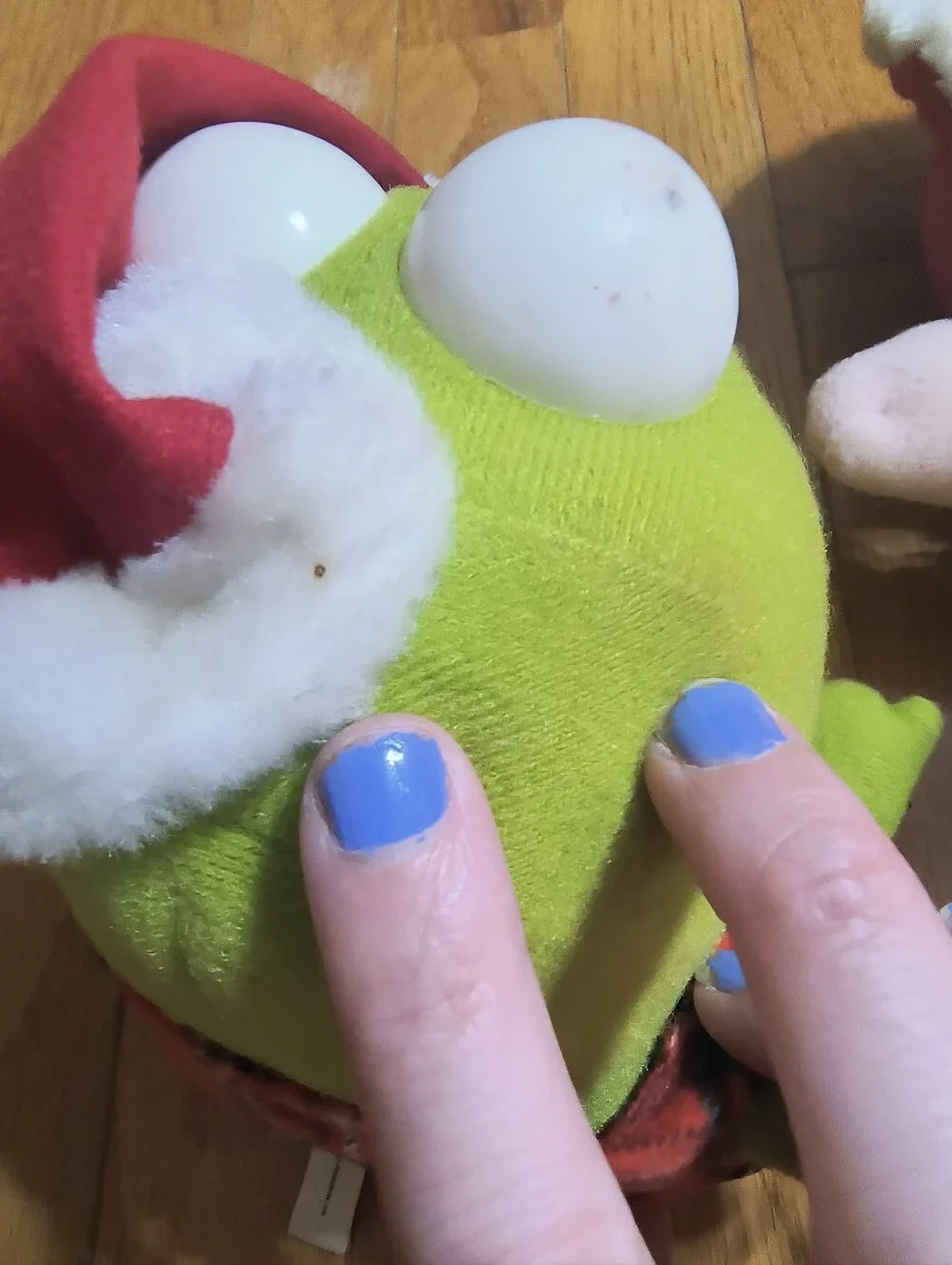 Lot of two 1987 Baby Miss Piggy and Baby Kermit muppets Christmas plush toys
